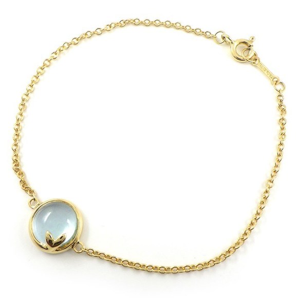 Tiffany Jewelry - Tiffany Olive Leaf Blue Topaz Bracelet Yellow Gold